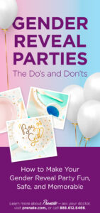 Gender reveal party graphic