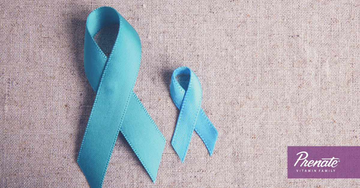 Blue cervical cancer ribbons