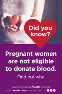 Pregnant women donating blood Pinterest graphic