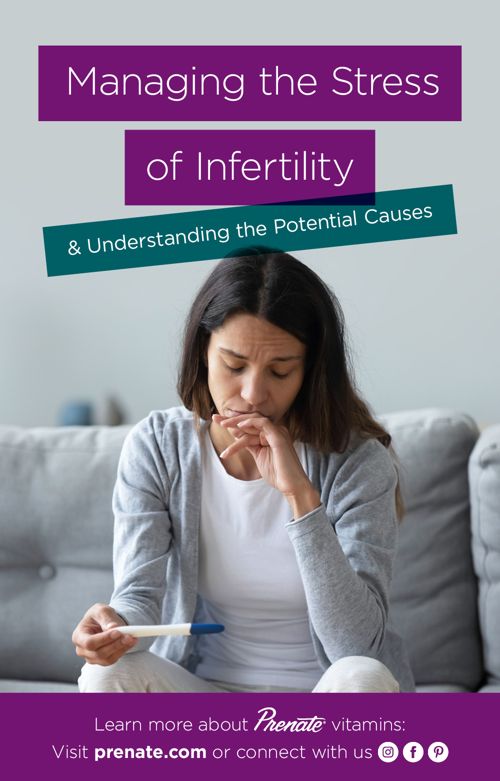 Stress of infertility Pinterest graphic