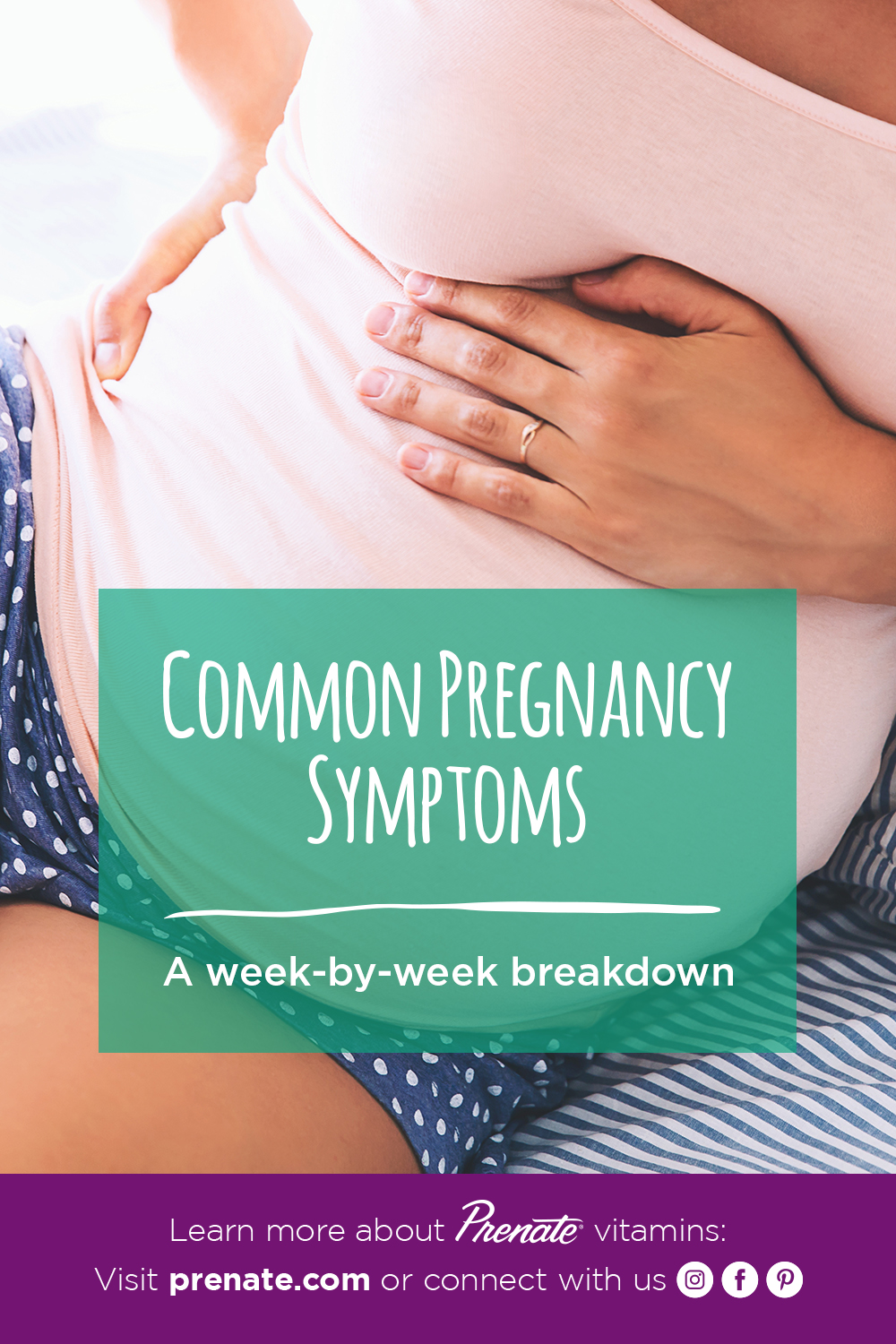 Common pregnancy symptoms Pinterest graphic